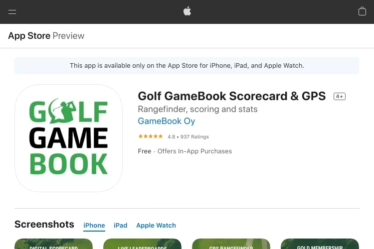 Golf Gamebook Scorecard and GPS